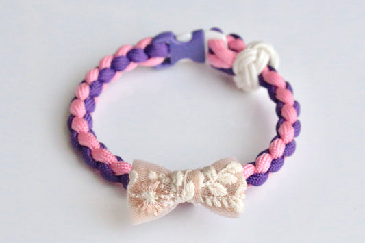 四つ編みのリボン首輪/2色