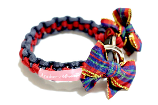 クロスモチーフの首輪/2色(リボン付き)